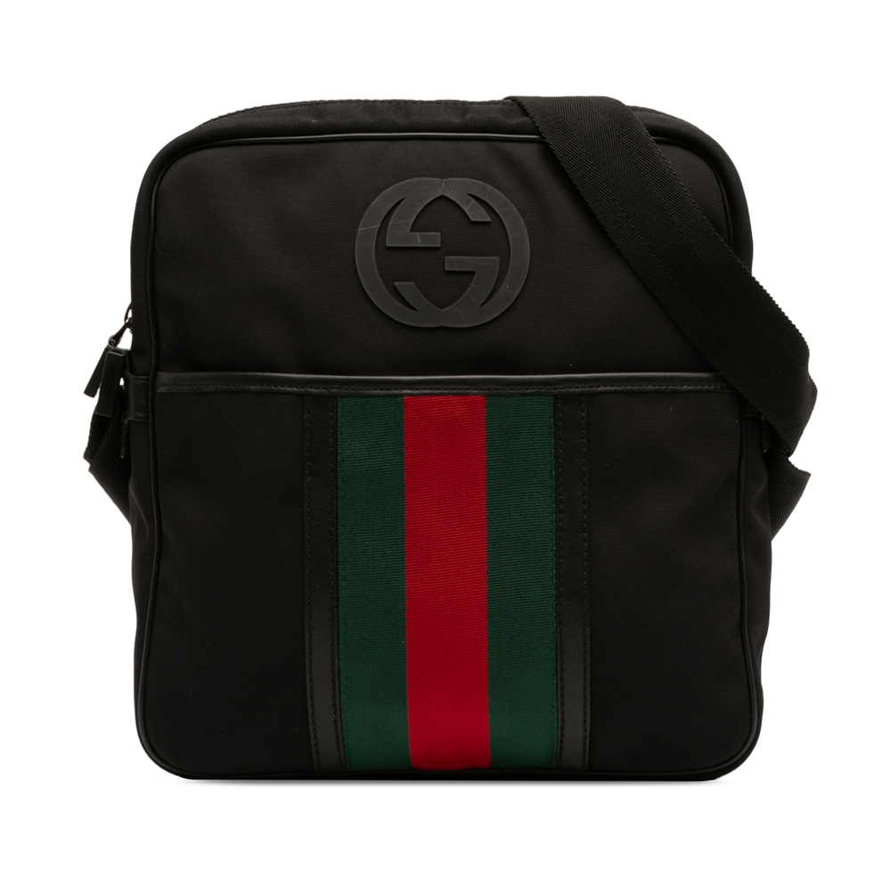 Pre-Loved Gucci Nylon Interlocking G Web Crossbody